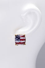 Load image into Gallery viewer, Gold Colored American Flag Stud Earrings
