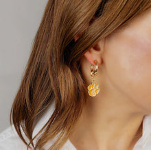Load image into Gallery viewer, Clemson Tigers Drop Hoop Earrings

