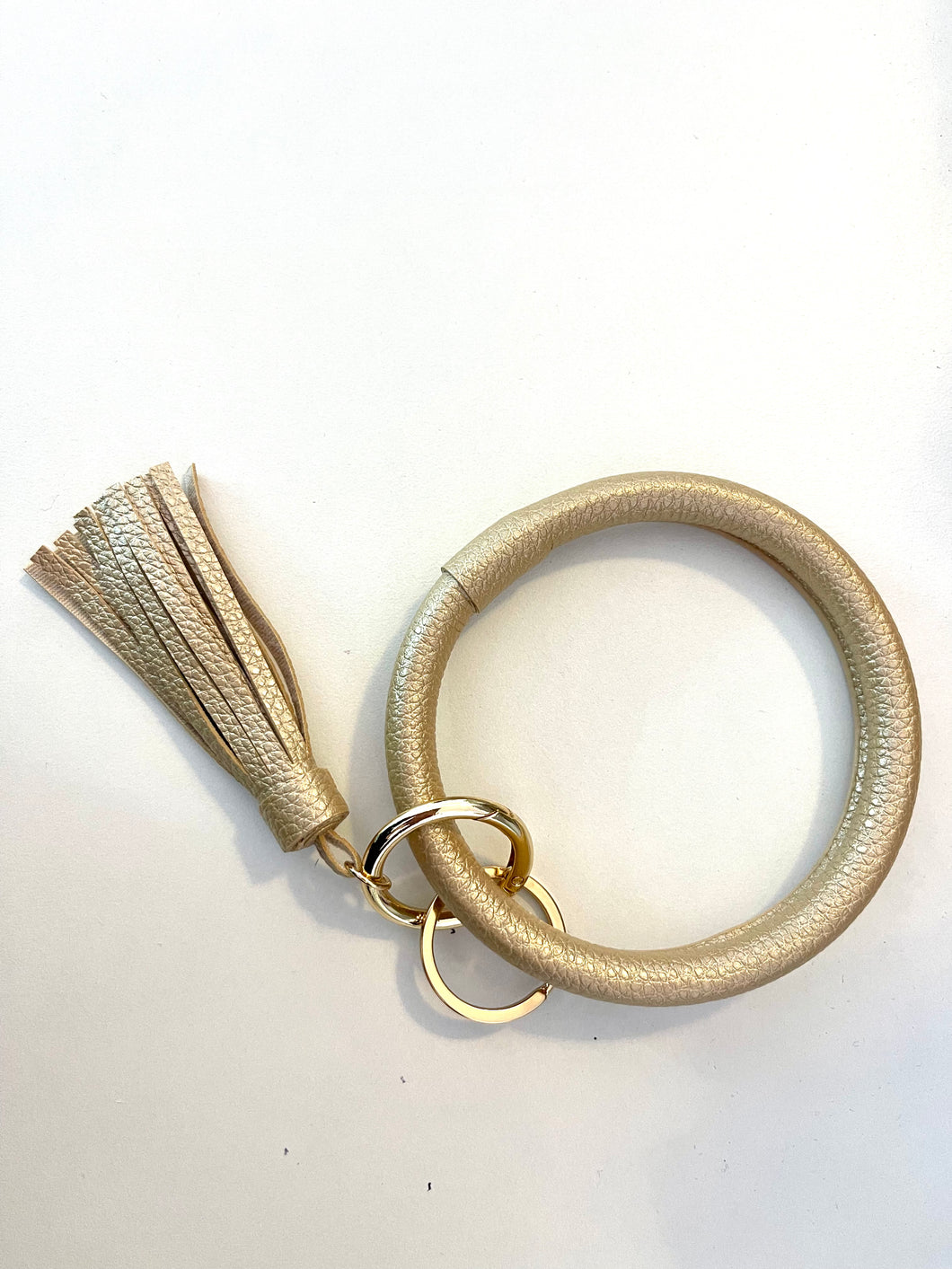 Champagne Bangle Bracelet Tassel Keychain
