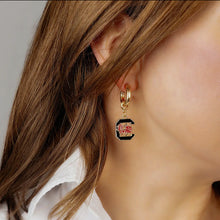 Load image into Gallery viewer, South Carolina Gamecocks Drop Hoop Earrings
