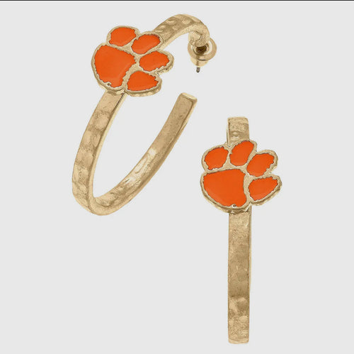 Clemson Tigers Logo Hoop Earrings
