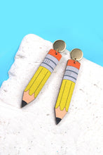 Load image into Gallery viewer, Wood Pencil Drop Earrings
