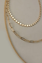 Load image into Gallery viewer, Multi Layered Chain Gold Colored Necklace
