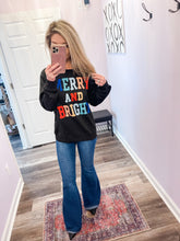 Load image into Gallery viewer, Black Merry &amp; Bright Lightweight Pullover
