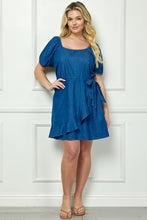 Load image into Gallery viewer, Plus Size Medium Wash Denim Ruffled Dress
