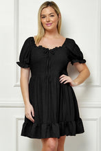 Load image into Gallery viewer, Plus Size Black Smocked Dress
