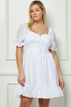 Load image into Gallery viewer, Plus Size White Smocked Dress
