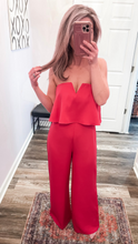 Load image into Gallery viewer, Hot Pink V Neck Jumpsuit
