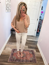Load image into Gallery viewer, Mocha Double Layer V-Neck Top
