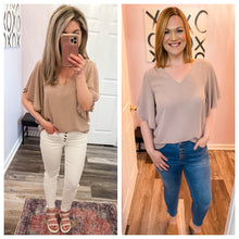 Load image into Gallery viewer, Mocha Double Layer V-Neck Top
