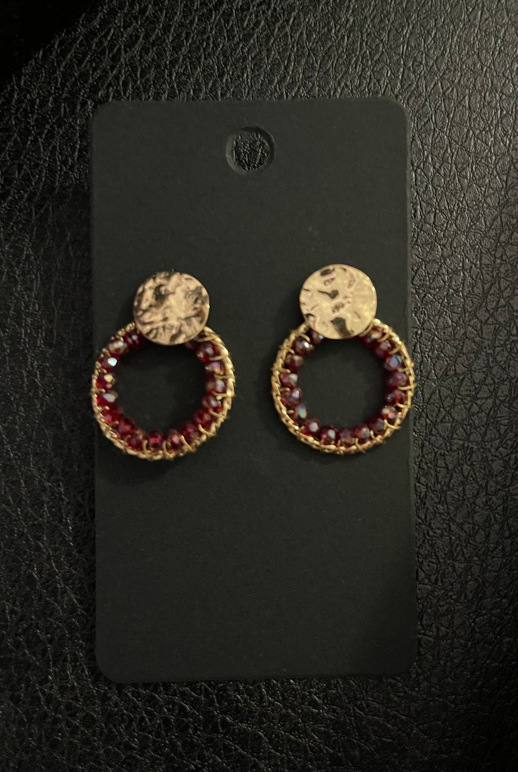 Ruby Circular Beaded Earrings