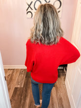 Load image into Gallery viewer, Merry Embroidered Red Turtleneck Sweater

