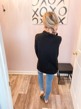 Load image into Gallery viewer, Black Turtleneck Side Slit Sweater
