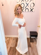 Load image into Gallery viewer, Ivory Off Shoulder Maxi Dress
