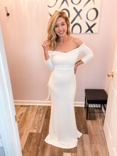 Load image into Gallery viewer, Ivory Off Shoulder Maxi Dress
