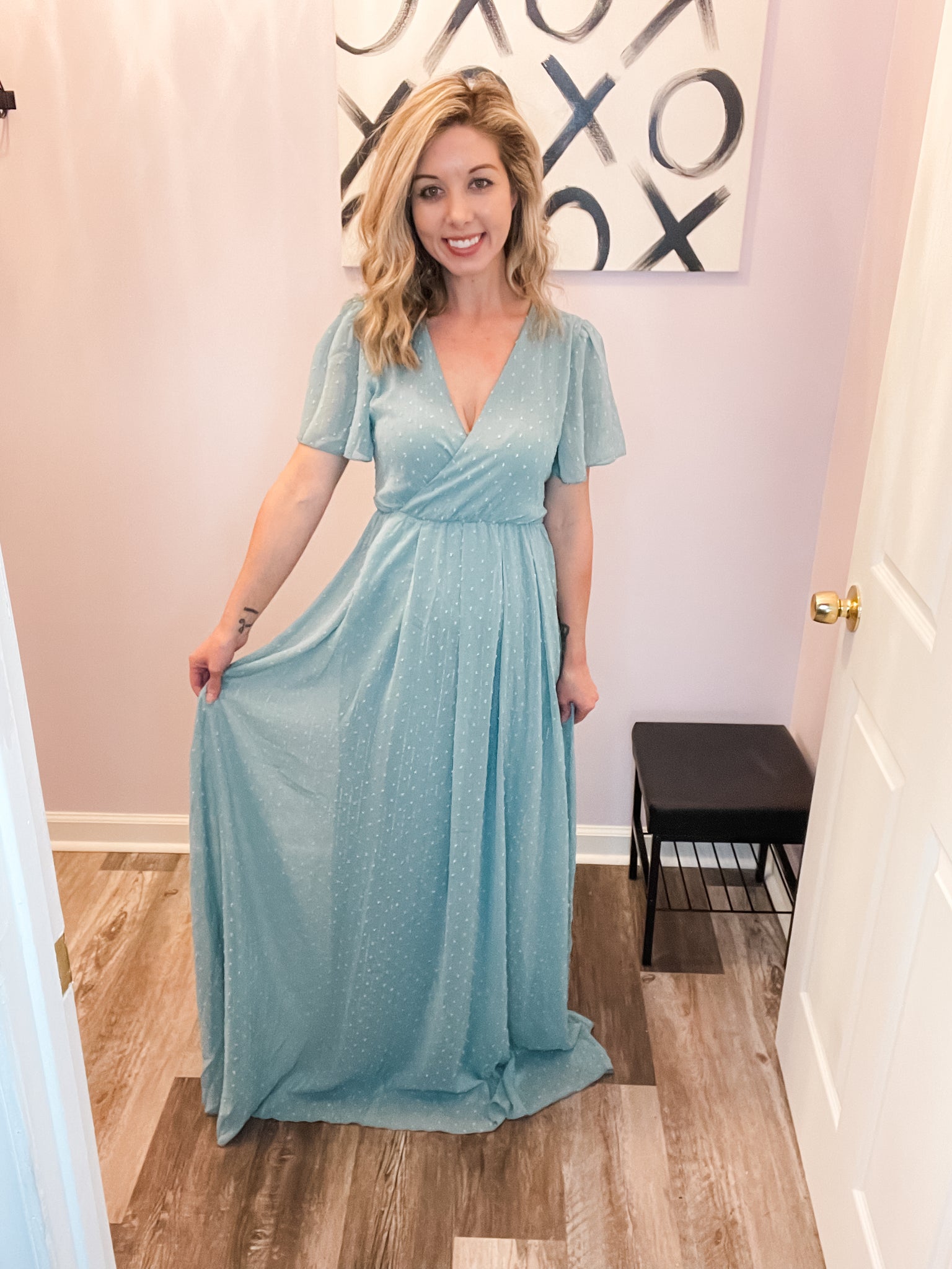 Light Sage Swiss Dot Maxi Dress Saluda Rose Boutique Light Sage Swiss Dot Maxi Dress Saluda Rose Boutique