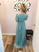 Load image into Gallery viewer, Light Sage Swiss Dot Maxi Dress
