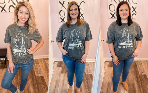 Gray Mineral Washed Desert Dream Graphic T-Shirt