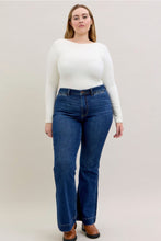 Load image into Gallery viewer, JUDY BLUE Plus Size High Rise Dark Wash Trouser Flare Jeans
