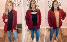 Load image into Gallery viewer, Wine Utility Jacket With Hood
