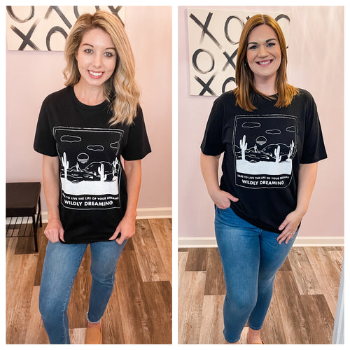 Wildly Dreaming Black Graphic T-Shirt