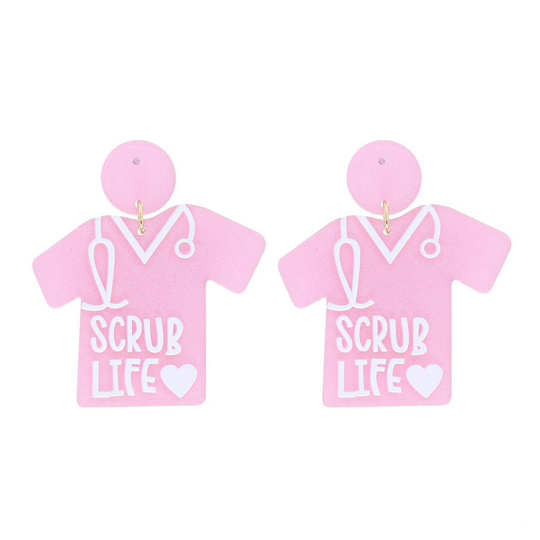 Pink Nurse Scrub Life & Stethoscope