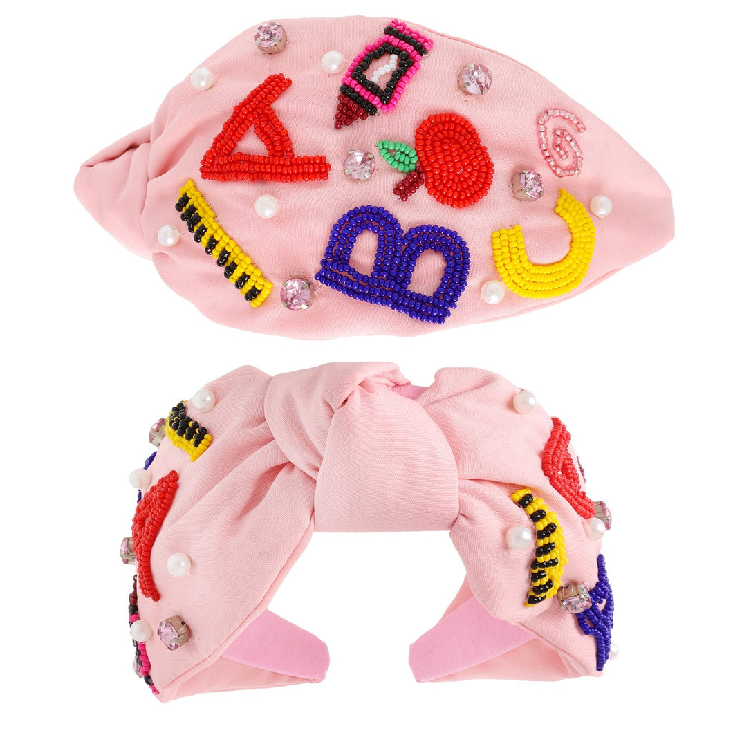 Pink ABC Teacher Headband