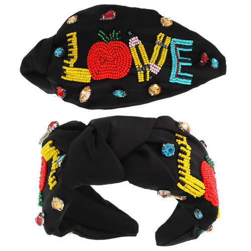 Love Teacher Black Headband