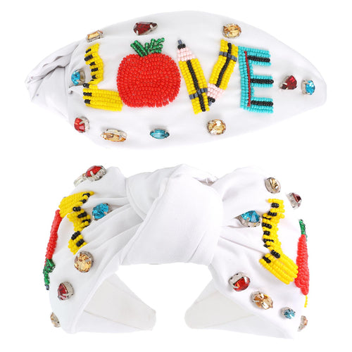 Love Teacher White Headband