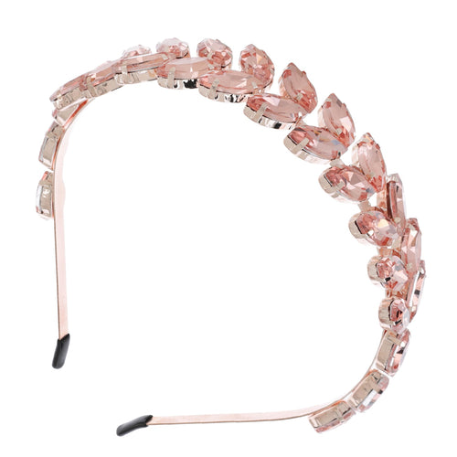 Peach Rose Gold Colored Leaf Vine Metal Headband