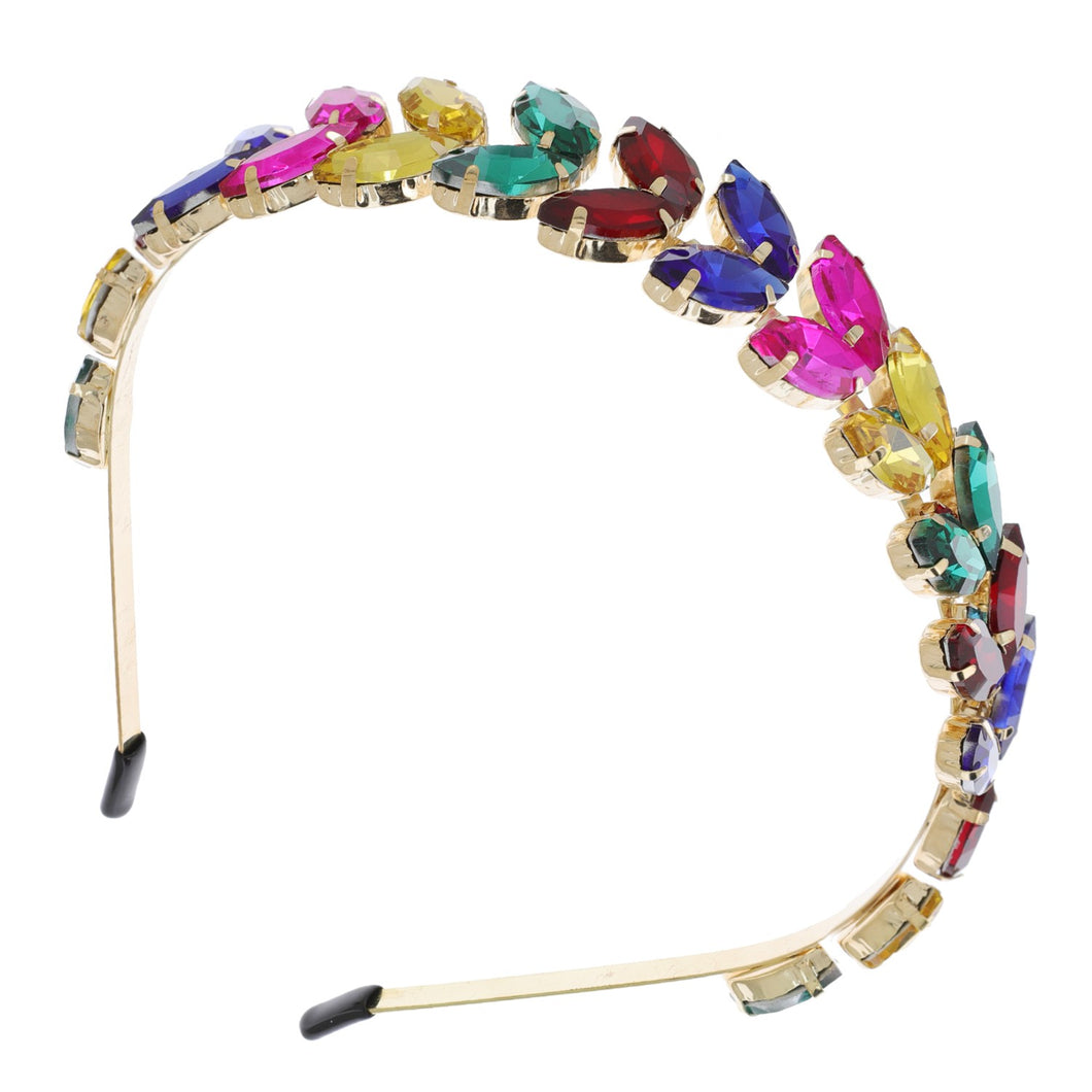 Multi Colored Leaf Vine Metal Headband