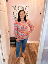 Load image into Gallery viewer, Multi Colored Floral Long Sleeve Top
