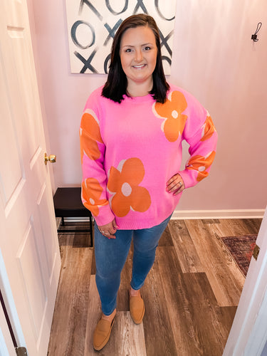 Plus Size Flower Power Sweater