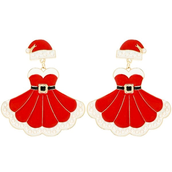 Mrs. Claus Dress Earrings