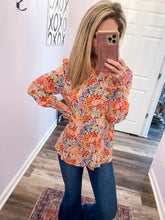 Load image into Gallery viewer, Multi Colored Floral Long Sleeve Top
