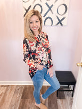 Load image into Gallery viewer, Multi Colored Floral Pattern Long Sleeve Top

