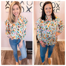 Load image into Gallery viewer, Multi Colored Abstract Long Sleeve Top
