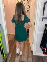 Load image into Gallery viewer, Emerald Green Smocked Dress
