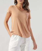 Load image into Gallery viewer, Camel V-Neck Jersey Top
