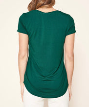 Load image into Gallery viewer, Emerald Green V-Neck Jersey Top
