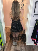 Load image into Gallery viewer, Black &amp; Colored Sequin Tiered Maxi Dress
