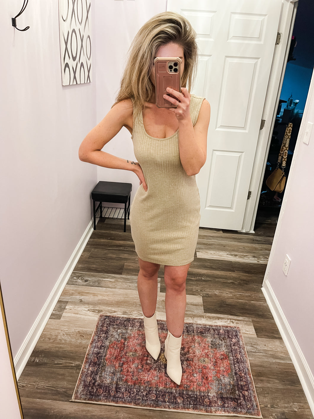 Oatmeal Ribbed Dress