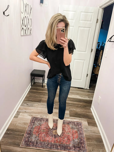 Black Layered Sleeves Top