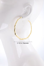 Load image into Gallery viewer, Hammered Gold Colored Hoop Earrings

