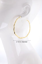 Load image into Gallery viewer, Hammered Gold Colored Hoop Earrings
