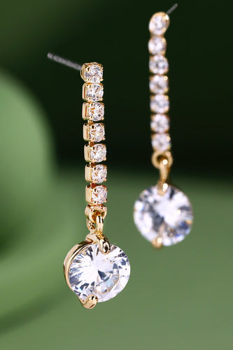 Circular Linear Crystal Earrings