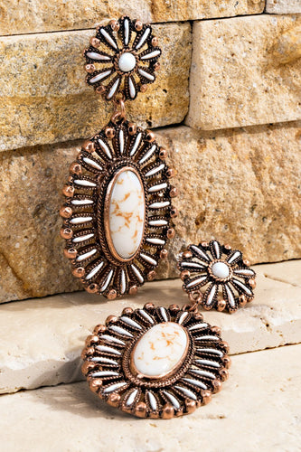 Oval Boho Western Earrings