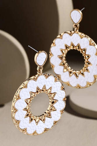 White Circular Earrings