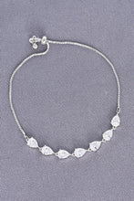 Load image into Gallery viewer, Gold Plated Cubic Zirconia Teardrop Pull Cord Bracelet
