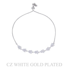 Load image into Gallery viewer, Gold Plated Cubic Zirconia Teardrop Pull Cord Bracelet
